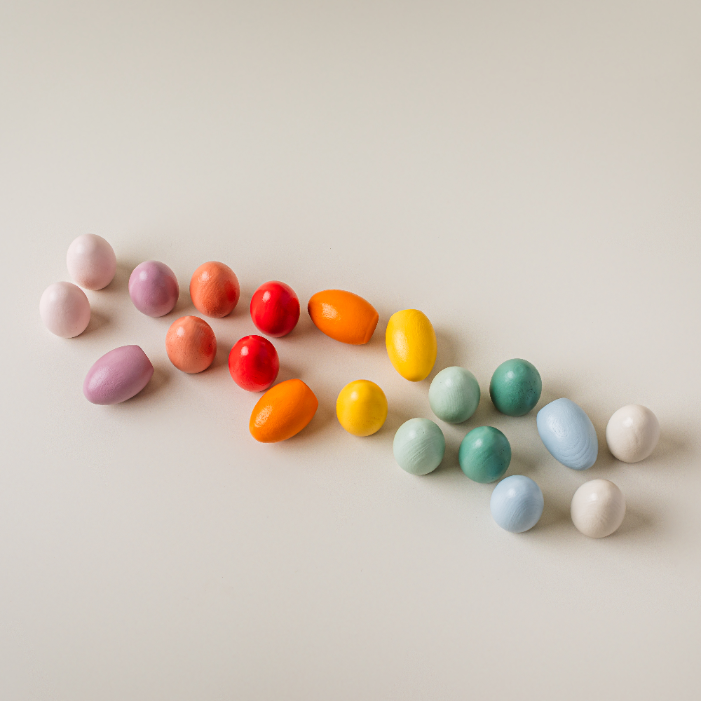 20 Wooden Toy Eggs